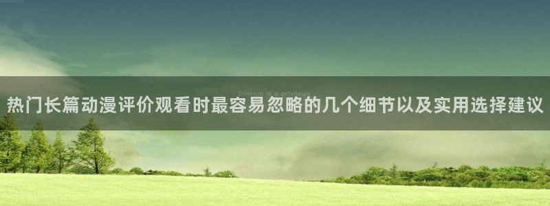 动漫网首页：热门长篇动漫评价观看时最容易忽略的几个细节以及实用选择建议